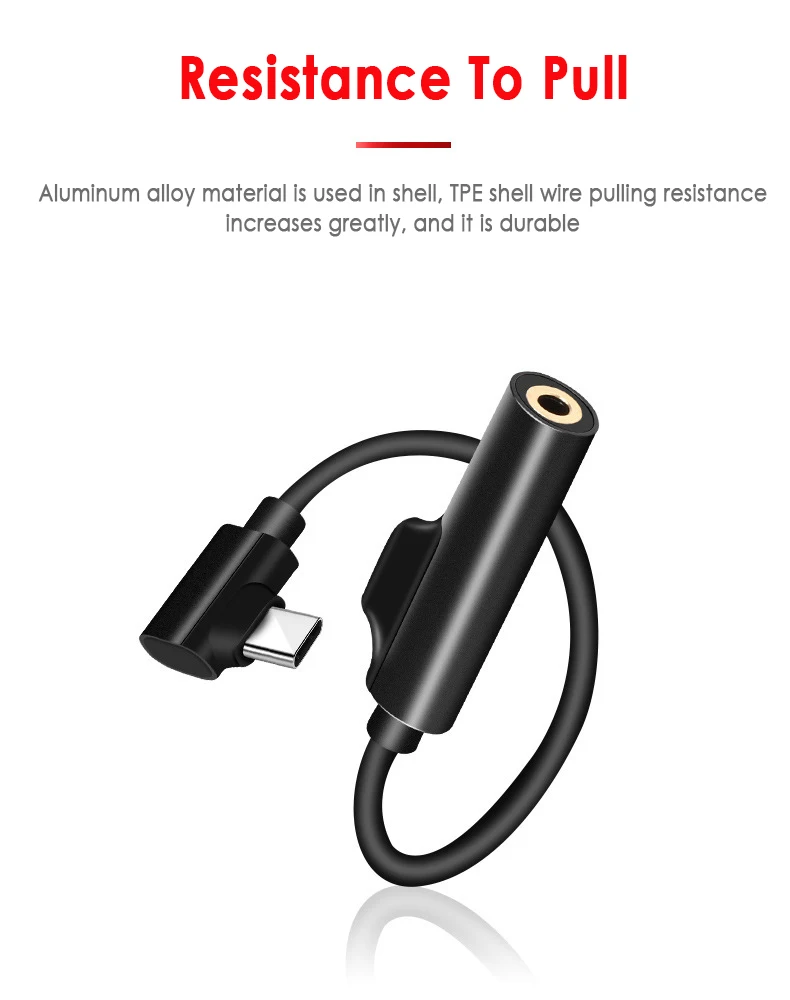Type C To 3 5mm Headphone Jack Adapter Cable Converter Line Support Charging Song HD Call 2