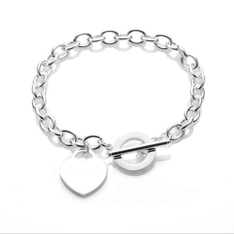 platinum Сердце Браслеты Горячие продажи розовое золото браслет стиль 316L титановая сталь женский браслет цепь Pulseira ювелирные изделия - Окраска металла: platinum