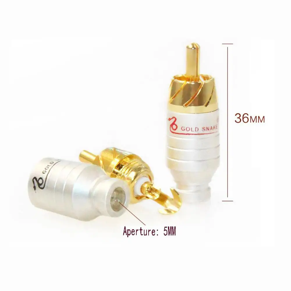 Студенческий Hifi 4 шт. позолоченный rta-штекер RTA Разъем соединительный кабель аудио разъем rca разъем
