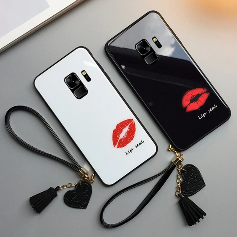Закаленное Стекло милые для samsung Galaxy S6 S7 край S8 S9 S10 S11 e J4 Plus Lite J5 2017 Note 8 9 10 Pro чехол