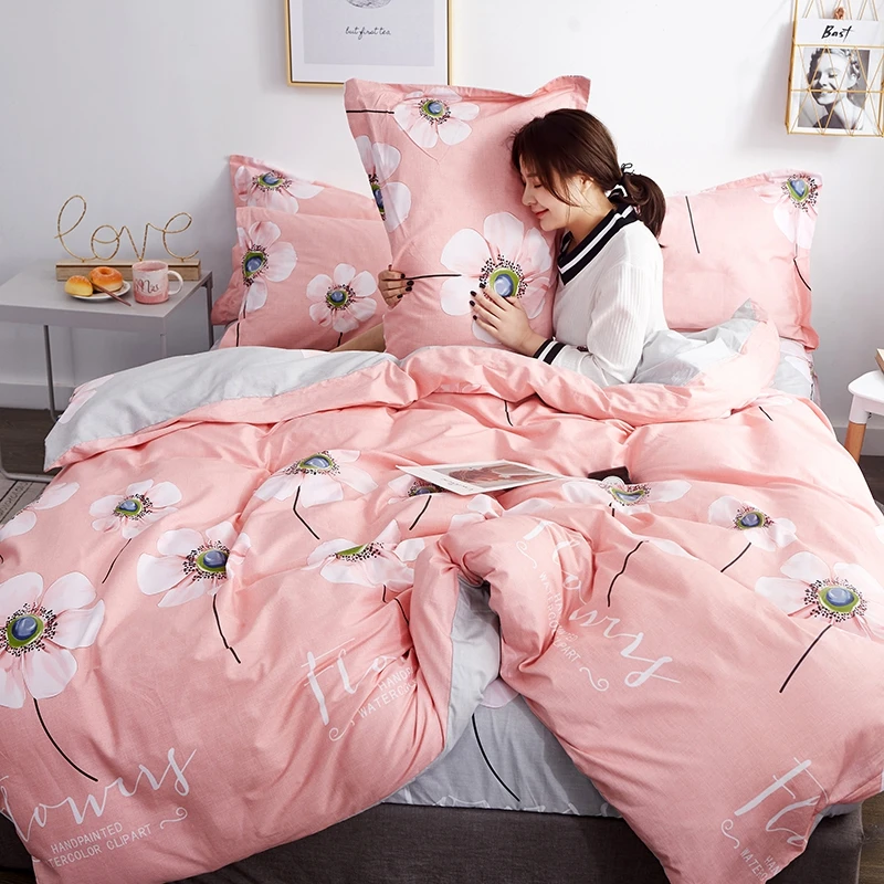 style5 Современный Семейный комплект с синим принтом, хлопок, queen King size, простыня, наволочка, пододеяльник - Цвет: style5
