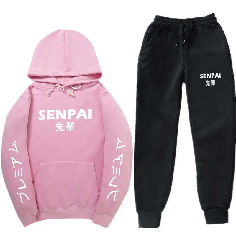Модная японская уличная одежда SENPAI, комплект толстовок с капюшоном разных цветов для мужчин и женщин, пуловер, sudadera hombre, Повседневный свитер, костюм