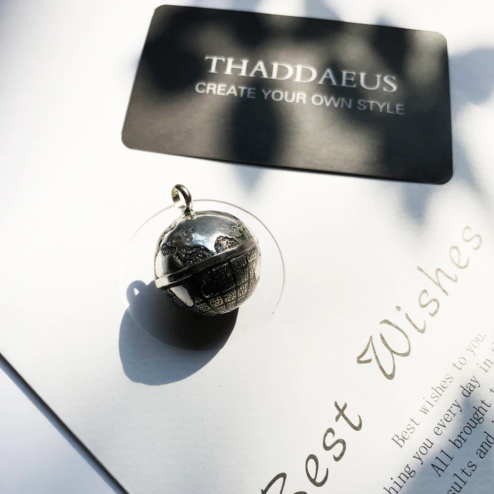 Подвеска серый глобус, бренд ювелирные изделия Томас 925 серебро Bijoux ожерелье аксессуары подарок для Ts мужчины женщины