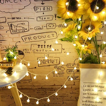 

20-LED Fairy Garland LED Ball String Lights Waterproof For Christmas Tree Wedding Home Indoor Decoration USB Powered
