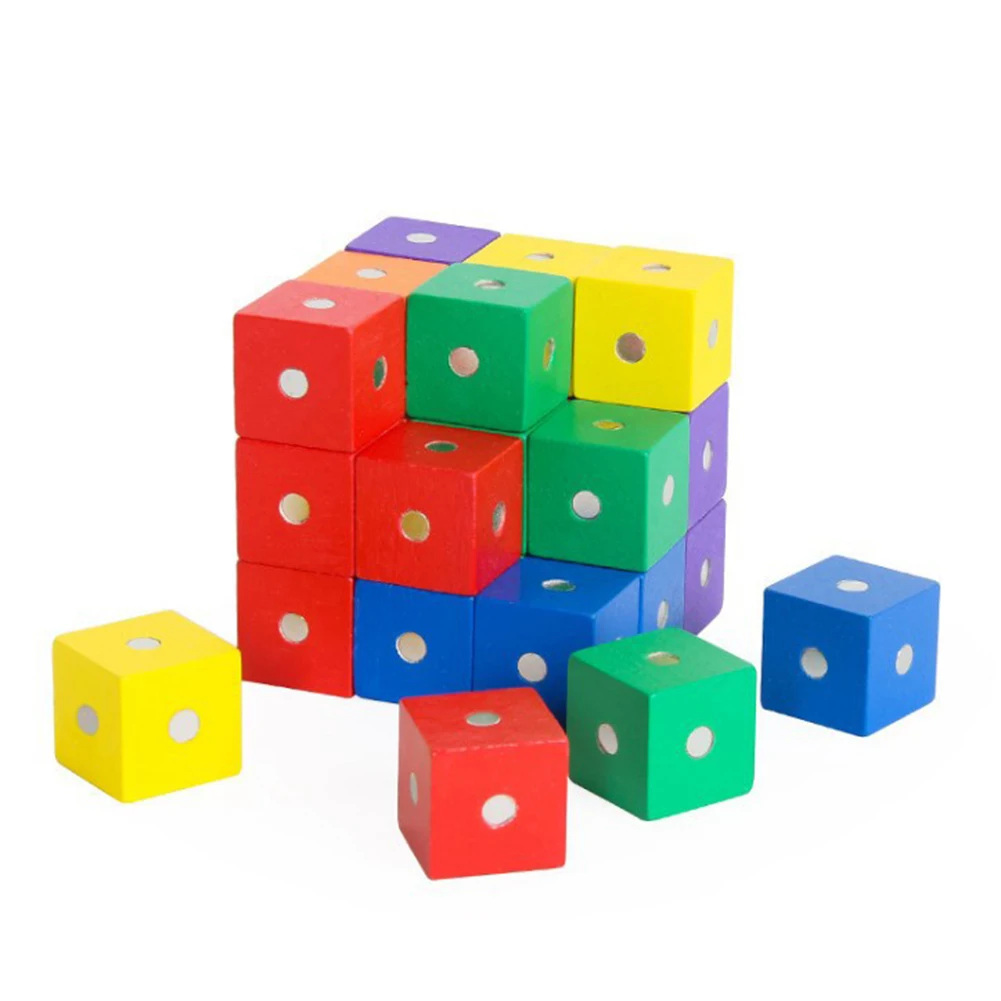 10 шт. Деревянный Магический кубический Блоки Кирпичи DIY Строительные Развивающие детские игрушки Математические Игрушки