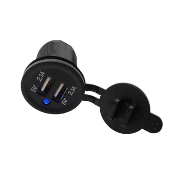 

12V Dual USB Charger Socket Adapter LED Display With Dust Cover 3.1A 4.2A Boat Truck Motorcycle Car Power USB Socket Mount