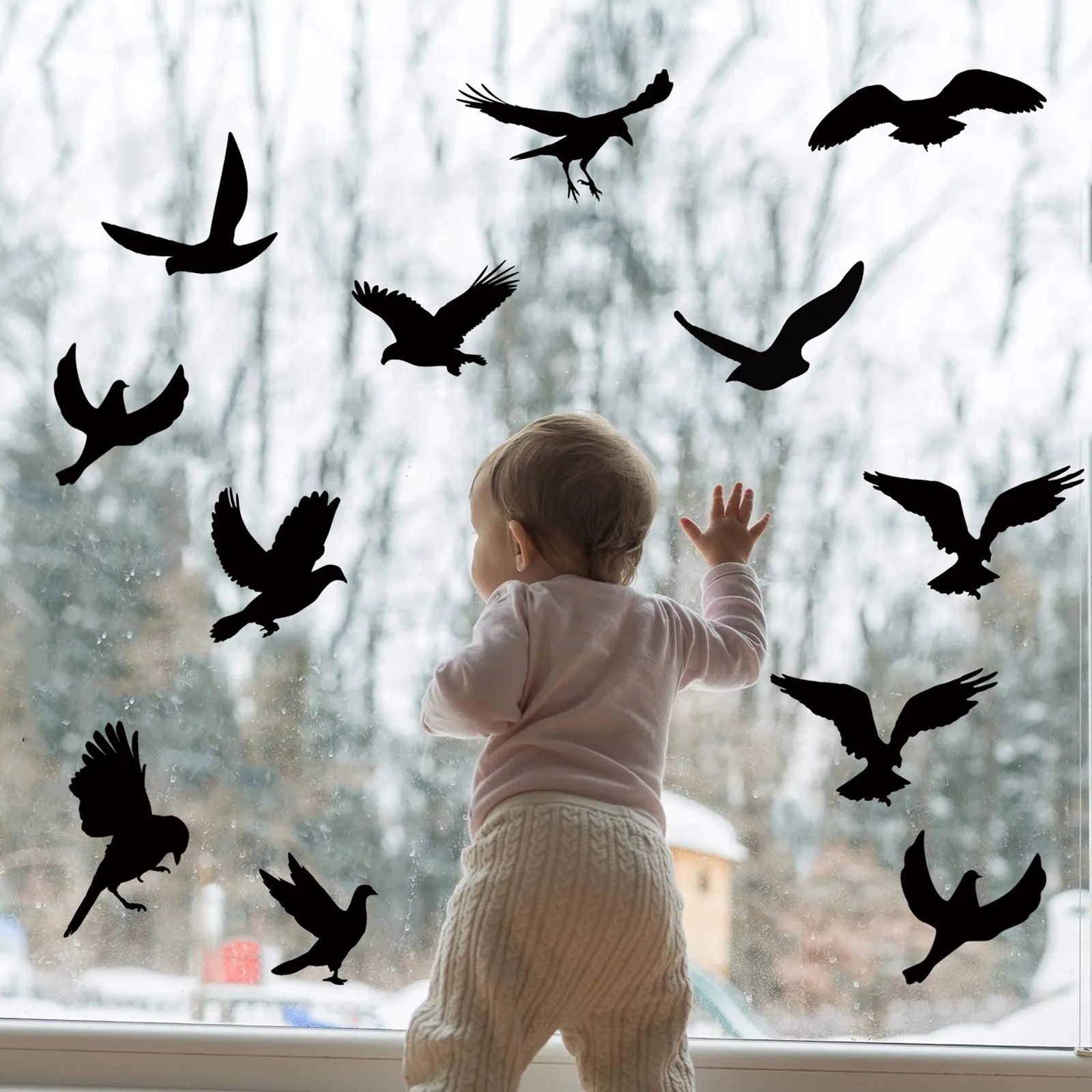 Window Alert Bird Stickers Window Stickers DIY Anti-Collision Doors and Windows Glass Decor Self-Adhesive Silhouettes Window Clings Stickers