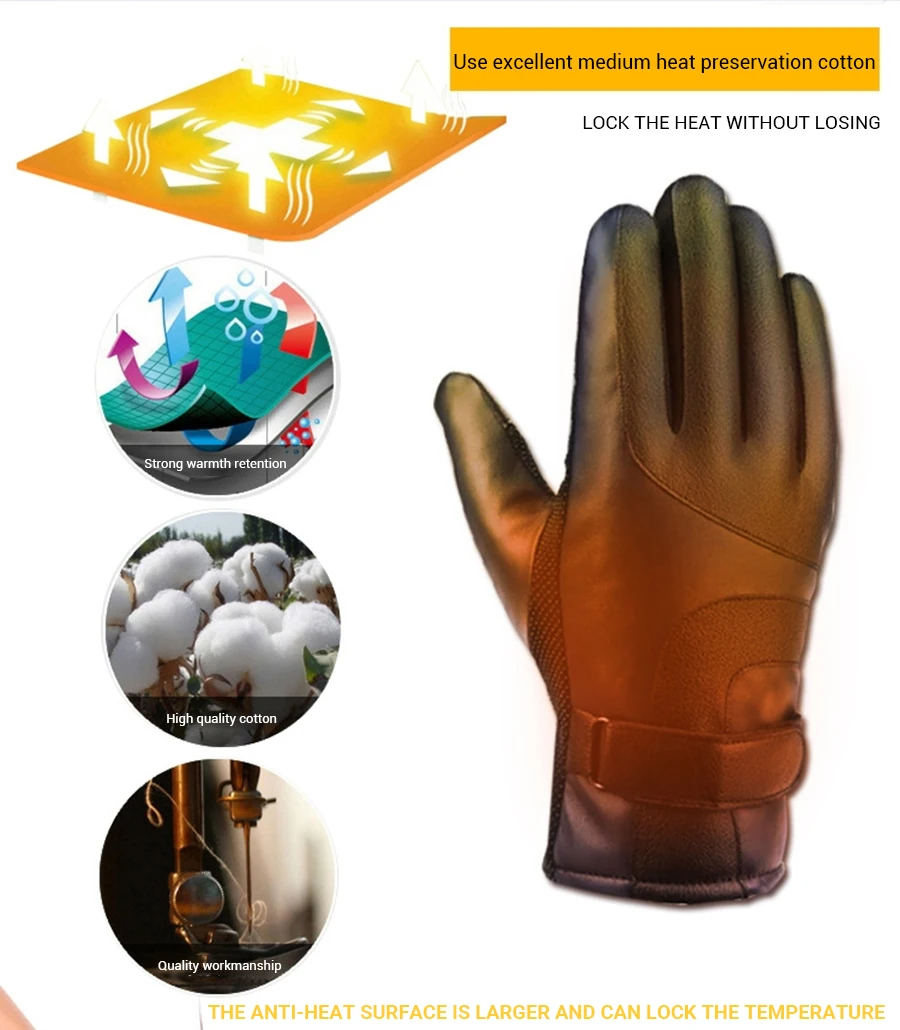 Новинка, перчатки для мотоцикла, водонепроницаемые, с подогревом, Guantes, Moto, сенсорный экран, на батарейках, для езды на мотоцикле, перчатки для езды, зимние