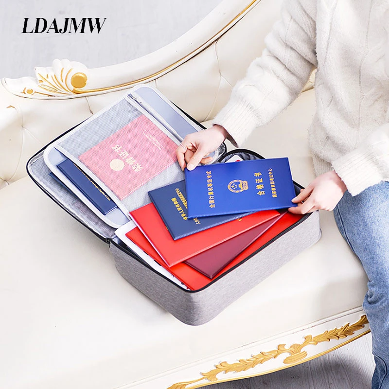 Waterproof Cationic Travel Bag Multi-layer Documents Organizer Handbag Outdoor Portable Large Capacity Zipper Storage Bag