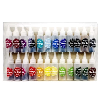 

24 Color Tie Dye Kit Vibrant Fabric Textile Permanent Paint Clothes DIY Tie Dies Non-Toxic Clothing Dyeing Coloring