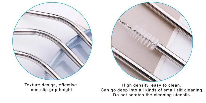 10 шт./компл. многоразовые металлические трубочки для питья 304 Нержавеющая сталь соломинки прямые изогнутые соломинки с чистящая щетка чехол Barwar