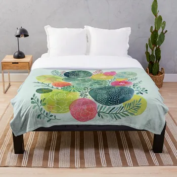 

Succulent Circles Blanket Wool Flannel Plush Blanket Bedspread For office Sherpa Blanket Couch Quilt Cover Travel