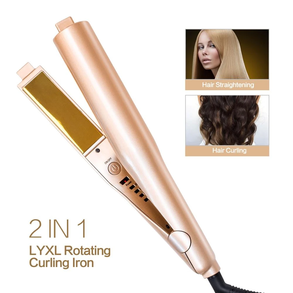 1 Inch Straightening & Curls 2 In 1 Gold Titanium Flat Iron Twist Hair  Curling & Hair Straightener Irons Styling Salon Tool - Hair Straightener -  AliExpress