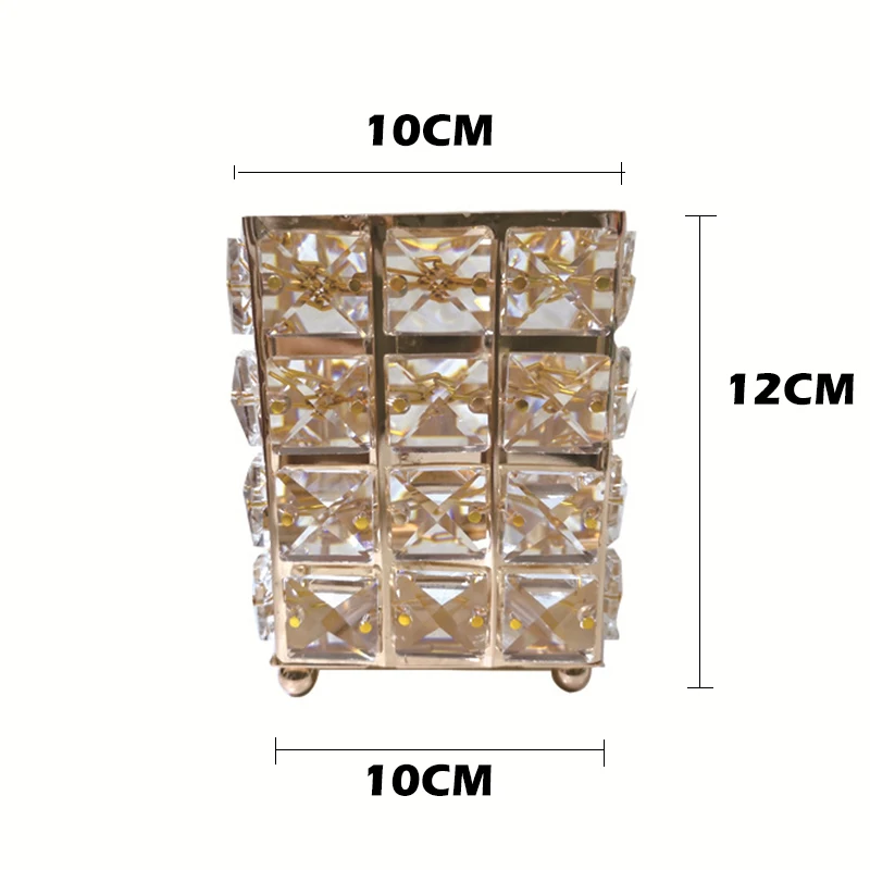 Европейский держатель для кистей для макияжа, органайзер, Золотой Кристалл, ручка для макияжа, трубка для хранения, горшок, стол, декор для стола, коробка для хранения для дома и офиса