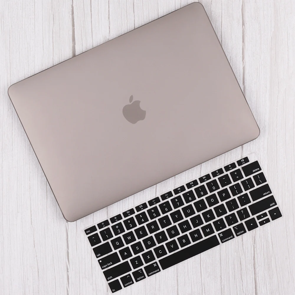 Redlai прозрачный защитный чехол для apple macbook air pro retina 11 13 15 mac 12 с клавиатурой - Цвет: Matte Gray