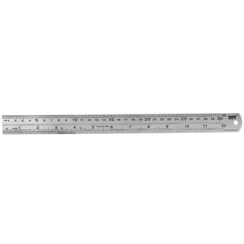 2Pcs Stainless Steel Ruler Metal Ruler 15cm/30cm for Engineering School  Office Drawing 