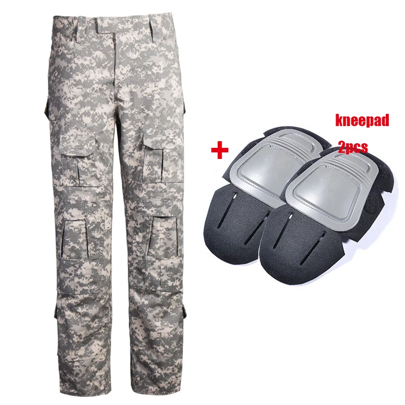 Тактические камуфляжные штаны для мужчин, Военные боевые Пейнтбольные брюки карго, армейские солдатские спецназ поезд, мульти карманные камуфляжные форменные брюки - Цвет: ACU H