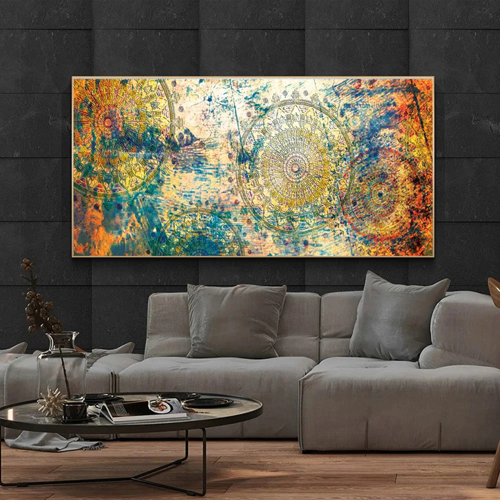 Vintage Golden Compass Ancient Roman Art Canvas Painting Mural Poster