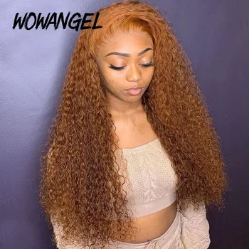 

Ginger Orange Human Hair Deep Wave 13*6 Lace Front Human Hair Wigs PrePlucked Colored Human Hair Wigs For Black Women Full