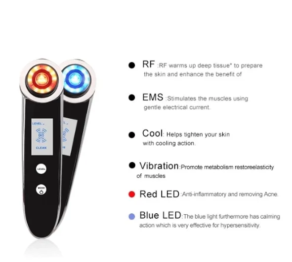 5 в 1 Ems Rf Led мезотерапия для лица подтяжки кожи устройство красоты домашнего использования лазерная машина для омоложения лица