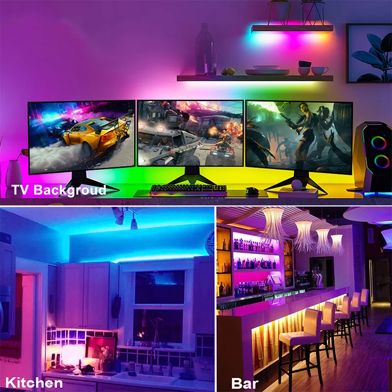 30M Led TV Strip RGB 44Key Control Led Strips 5050 BackLight Desktop Wall Room Led Strip 20M 25M LED PLUG US/EU/AU/UK