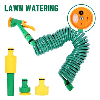 

10M Garden Irrigation Watering Pipe Fittings Spring Tube Set Car Washing Magic Hose Expandable Garden Hose for Flower Lawn Water