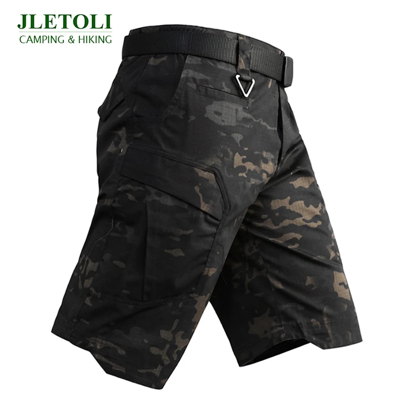 JLETOLI, летние походные шорты, мужские, мульти карманы, свободные, камуфляжные, короткие, на открытом воздухе, для альпинизма, армейские, военные, тренировочные, тактические шорты - Цвет: AYMC