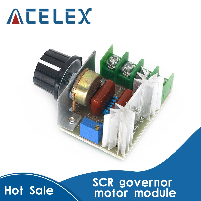 AC 220V 2000W SCR regulador de voltaje oscurecimiento reguladores controlador de velocidad del Motor termostato electrónico módulo regulador de voltaje