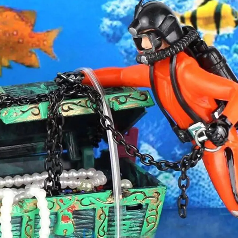 Diver Hunter сундук с сокровищами подводный Пейзаж орнамент мультфильм аквариум Аквариум Ландшафтный орнамент украшение