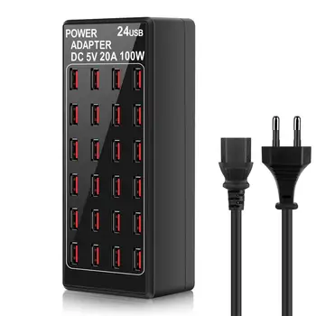 

Multi 24 Port Usb Charging Hub Station Fast Charger Power Adapter US UK EU Plug USB Splitter Expander For PC Computer NE