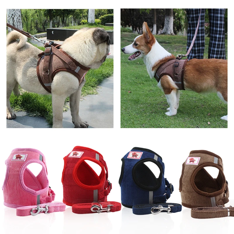 

Polyester Mesh Material Pet Breathable Mesh Reflective Chest Strap Leash Breathable And Lightweight Comfortable To Wear Collar