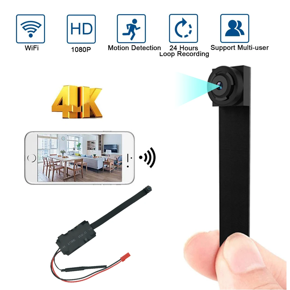 Mini Camera HD 4K 1080P Wifi IP Micro Camcorde Portable Wireless Module Video Recorde Support Remote View P2P Camera  128GB card