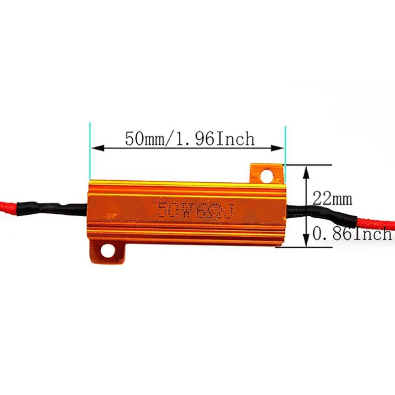 4x50 Вт 6ohm резистор нагрузки исправление ошибок лампочка указателя поворота тормоза гипер вспышка мигание ошибка мигание мигалки для авто автомобиля светодиодный лампочка