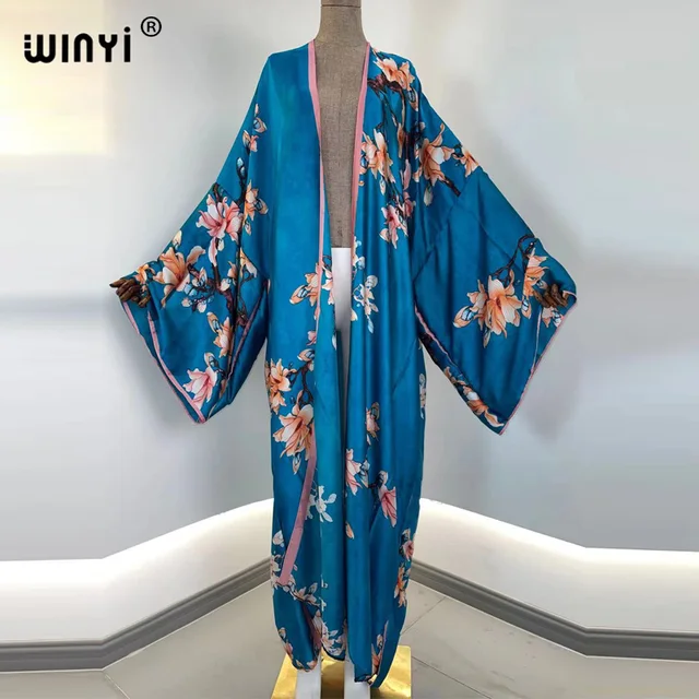 Europe WINYI new tunic bikini sweet lady pink boho Cardigan stitch Cocktail sexcy Boho Maxi Holiday Batwing Sleeve KIMONO mujer 6