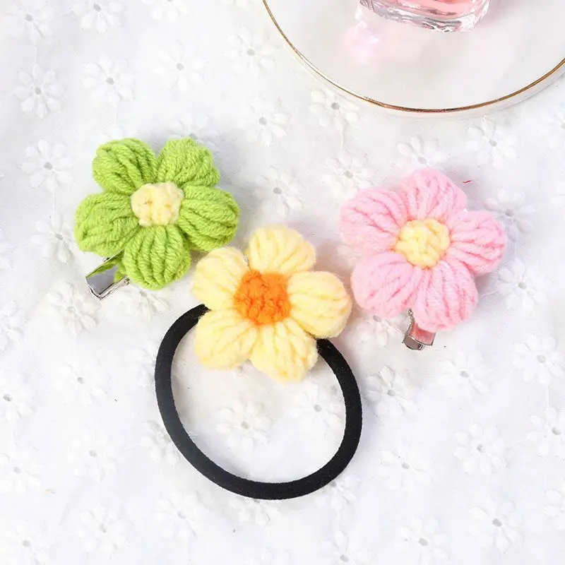20Pcs Milk Fluff Woolen yarn Flowers Applique Patches DIY Earrings Hairpin Jewelry Clothing Hair Accessories Material Ornaments