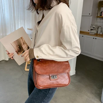

Women PU Leather Satchel Crossbody Bags Fashion Solid Colors Messenger Shoulder Simple Shopping Crossbody Casual Bags