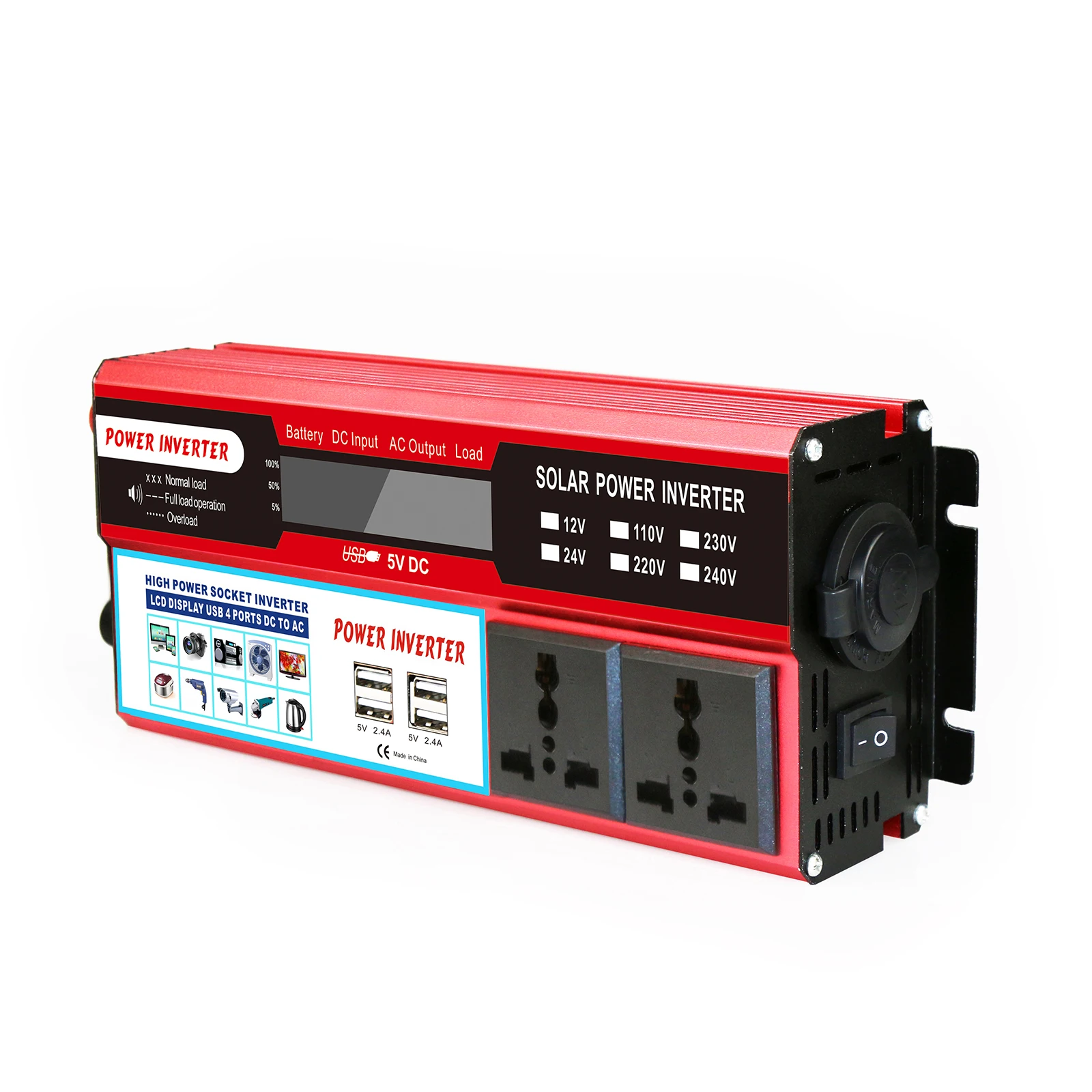 Инвертор солнечной энергии 2000 Вт 12 В постоянного тока светодиодный