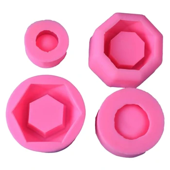 

4Pcs 3D Succulent Plant Pot Silicone Mold Gypsum Cement Mini Flower Bonsai Diy Ashtray Candle Holder Silicone Soap Mold