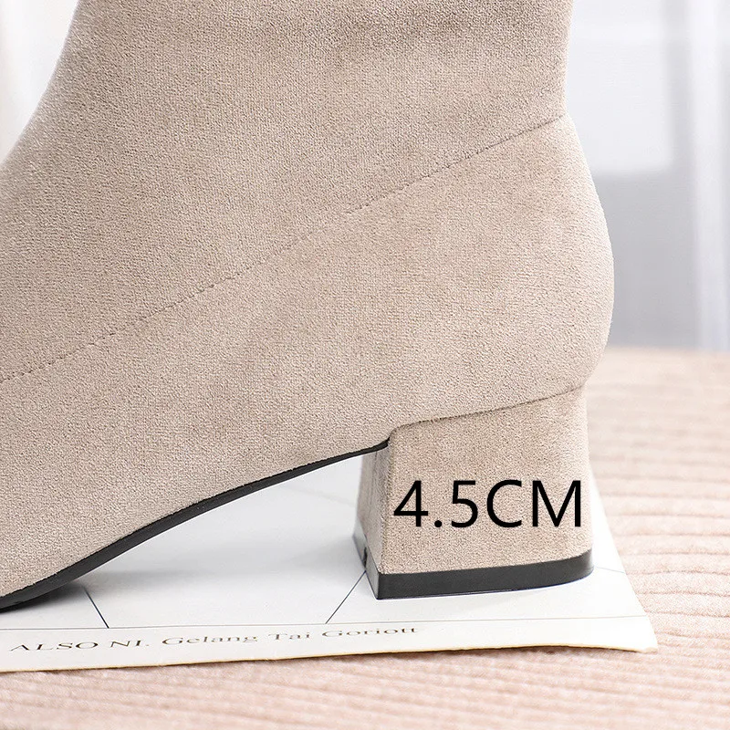 Botines Mujer коллекция 2019 года зимние ботинки женские Модные осенние из флока на меху