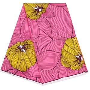 polyester Ankara Africa prints batik fabric real dutch wax tissu high quality 6yards fashion African sewing for party dress