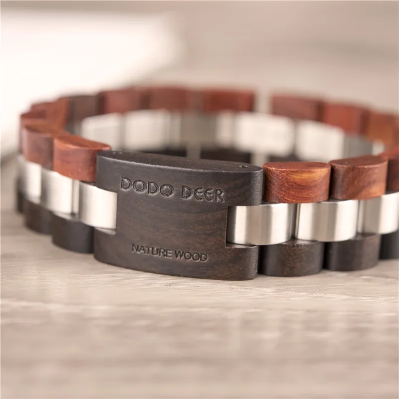 Billige DODO DEER Reine Natürliche Handraft Holz Armband Homme Männer Bunte Pulseras Holz Armreif Schmuck Geschenk Große Geschenke S01