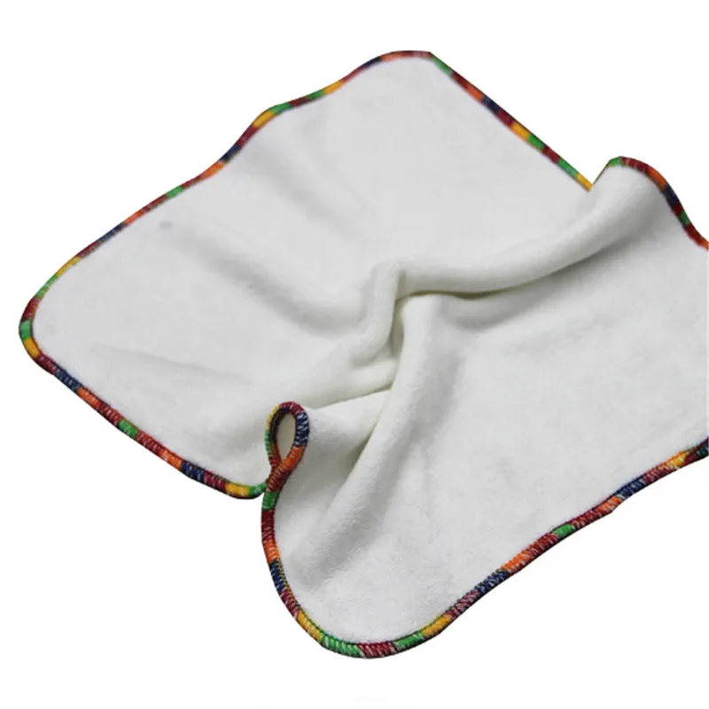 5pcs/lot Baby Cloth Bamboo Fiber Small Towel Washable And Super Soft Baby Bamboo Square Wipes Reusable Bibs Towel