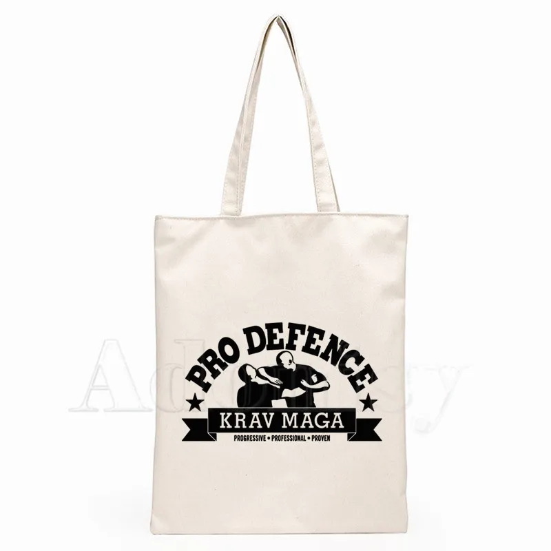 

Krav Maga Graphic Cartoon Printed Canvas Shoulder Bag Female Harajuku Funny Large-capacity Eco Environmental Shopper Bag