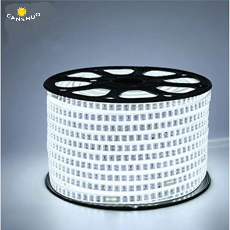 1 м ~ 25 SMD 2835 3528 AC 220 В Светодиодная лента водонепроницаемая гибкая 120 светодиодов/м