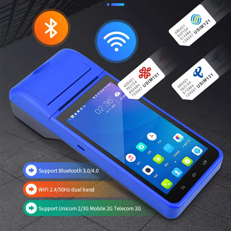 Сканер штрих кодов RADALL Android 8 3G Wi Fi беспроводной Bluetooth принтер чеков портативный