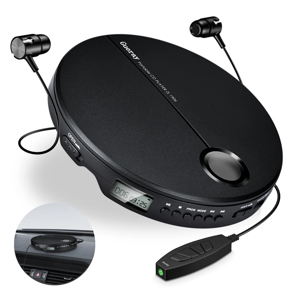 ポータブルcdプレーヤーイヤホンハイファイ音楽コンパクトディスクウォークマンプレーヤーreproductor Cdアンチショック個人車の音楽プレーヤー Cdプレーヤー Aliexpress