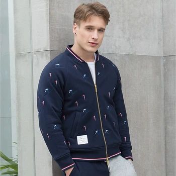 

2020 Fashion TB THOM Brand Sweatershirts Men Winter Jacket Cotton Liner Clothing Thicken Baseball Uniform Casual Sportswear Coat