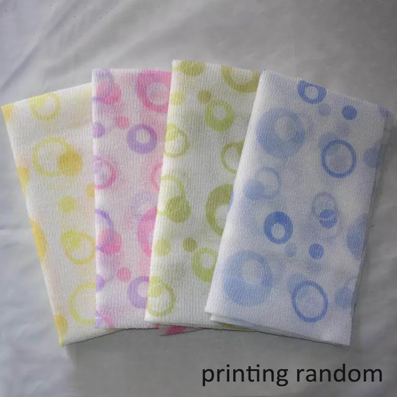 printing random Портативное Сетчатое полотенце для душа, для мытья тела, скрубберы, полотенце, ткань, губка для отшелушивания, скрабирующие аксессуары для ванной комнаты - Цвет: printing random
