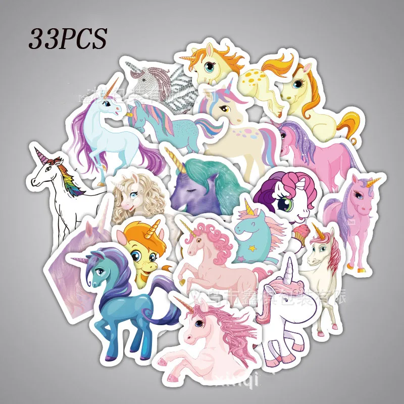33 unicorns VSCO мультфильм Динозавр Единорог наклейка s 50 шт. не повторяющийся водонепроницаемый стикер для DIY чемодан ноутбук велосипед наклейка на шлем игрушка - Цвет: 33 unicorns