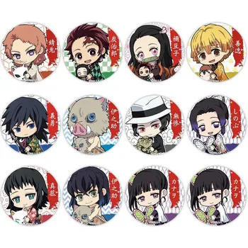 

Anime Demon Slayer: Kimetsu no Yaiba Kamado Tanjirou Cosplay Bedge Cartoon Collect Backpacks Bag Badges Button Brooch Pins
